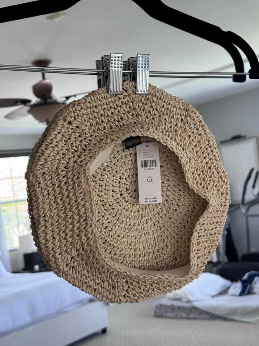 ***NWT*** NEVER WORN Anthropology WYETH Round Crochet Straw fedora - Beige